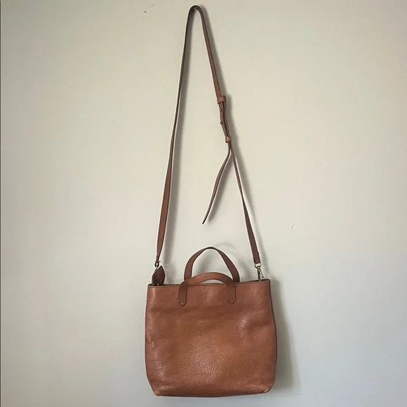 Madewell Transport Brown Leather Tote / Crossbody Bag - Picture 3 of 8